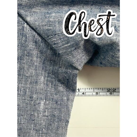 Ann Taylor Factory Womens Blazer 14 Blue Linen Blend One Button Jacket - Picture 13 of 15